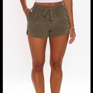 Olive green cargo shorts